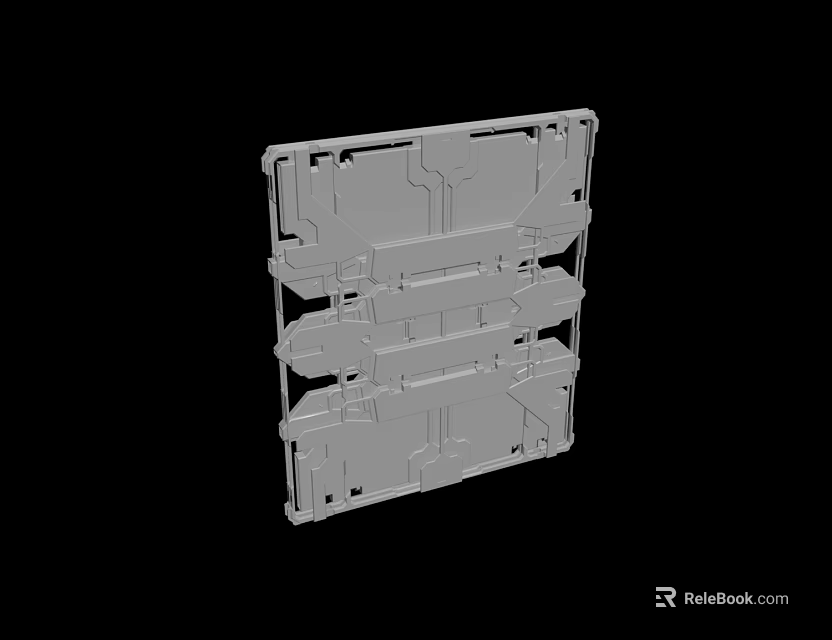 White Mechanical Component 3D Model With Multiple Holes And Black Background 3d model 
