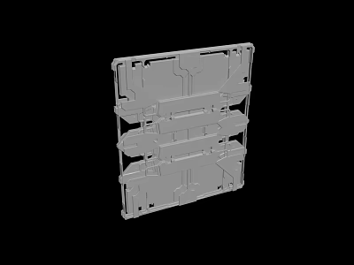 White Mechanical Component 3D Model With Multiple Holes And Black Background 3d model