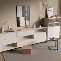 Modern Cream Style Cabinet Whole Cabinet Sideboard Cabinet Balcony Cabinet Storage Cabinet Entrance Cabinet 3d model