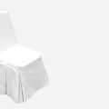 White Indoor Chairs With Skirted Design And Ruffled Edge Detail For Decor
