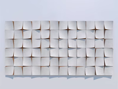 Modern White Wall Decor with Geometric Square Panels Neatly Arranged for 3D Stereoscopic Interior Design 3d model