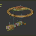 Golden Circular Commercial Measuring Equipment Featuring Ring Pointer Hanging Cylindrical Lens And Metallic Texture
