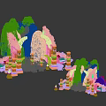 Ancient Stone Ruins With Rock Archways Pillars And Mossy Rock Structures