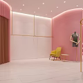 Modern Fashion Store Interior With Arched Glass Entrance Mannequins And Clothing Displays