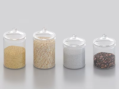 Glass Spice Jars with Airtight Lids for Storing Grains Spices and Coffee Beans 3d model