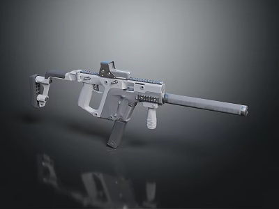 Modern White Tactical Rifle With Scope Magazine Barrel And Grip Design 3d model