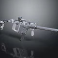 Modern White Tactical Rifle With Scope Magazine Barrel And Grip Design