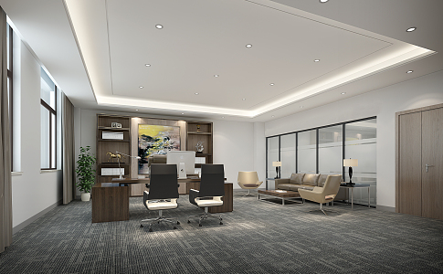 modern office general manager office 3d model