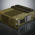 Military Style Olive Green Portable Digital Device With Heat Sink Grille Control Panel Buttons Handle