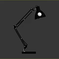 Black Adjustable Arm Desk Lamp With Modern Design And Round Base 3d model