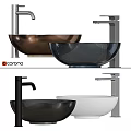 Modern Vessel Sink Designs In Black White Copper With Chrome Faucets