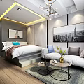 Modern Dining Living Room Interior With Gray Cabinets Silver Refrigerator Dining Table And Gray Chairs
