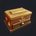Wooden Decorative Ornament Box Set Two Closed And Open With Coins Paper Notes Small Ornaments