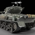 Vintage Military Tank Featuring Large Cannon Heavy Tracks and Weathered Camouflage Paint