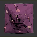 Low Poly 3D Structure With Pink Spiked Top Blue Layered Base And Black Lines