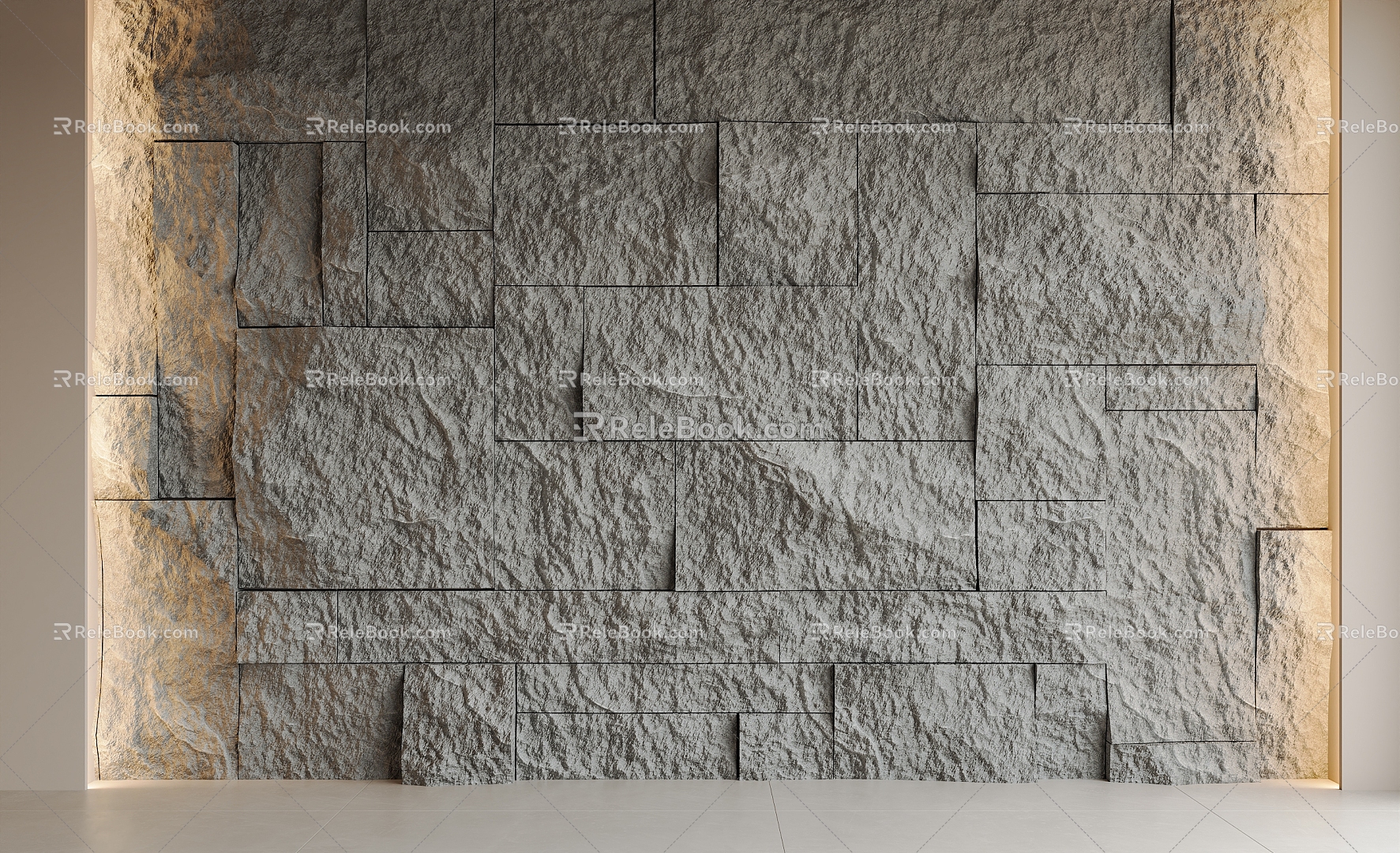 Modern rubble background wall Cultural stone Sparkstone rubble wall Stone wall Stone wall 3d model