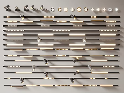 Various Styles Of Modern Downlights And Spotlights For Home Interior Lighting Design 3d model