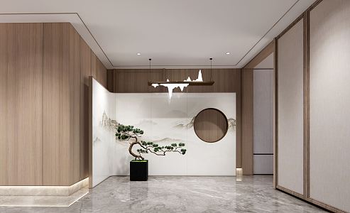 New Chinese Aisle Hotel Entrance Aisle 3d model