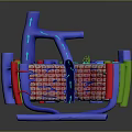 3D Rendering of Skin Organ Structure Showing Hair Follicles Layers and Vessels