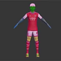 Arsenal Football Equipment Set With Red Jersey White Shorts Socks And Green Cleats