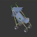 Lightweight Blue Baby Stroller Featuring Foldable Design Sun Canopy And Wheels