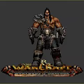 Man as Muscular Armored Character Statue from Warcraft Warlords of Draenor