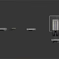 Electronic Devices With Green Screens Metal Bases And Connecting Cables In Various Heights