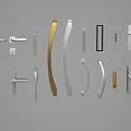 Various Modern Cabinet And Door Handles In Gold Silver Metallic Finishes