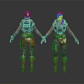 Modern Game Role Cyberwarrior Cyberhuman Cyberpunk Soldier 3d model