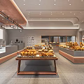 Modern Bakery Interior With Fresh Bread Displays Glass Cases And Pastry Counters
