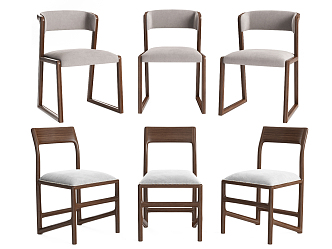 Modern Dining Chair Single Chair Combination 3d model