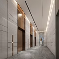 Modern Lobby Interior Front Desk Reception With Marble Floor Glass Doors And Green Plants
