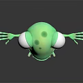 3D Green Frog Character With Big Eyes Open Arms And Smiling Expression 3d model