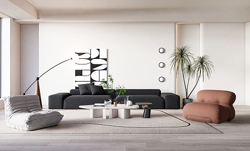 modern living room home living room 3d model