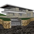 Modern style tourist reception center 3d model