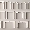 Classic White Decorative Door Frames With Various Arched And Rectangular Designs