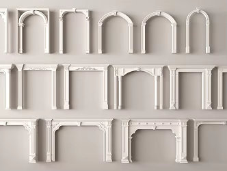 Gate door cover pass carved lintel carved door cover Roman column 3d model