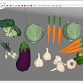 Fresh Assorted Vegetables Display With Broccoli Cabbage Carrots Onions Eggplant Garlic And Cucumbers