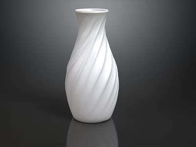 White Spiral Design Vase For Fresh Flower Arrangement In Modern Home Decor 3d model