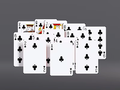Card Games Entertainment Featuring Various Playing Cards Ace King Queen Jack And Numbered 3d model