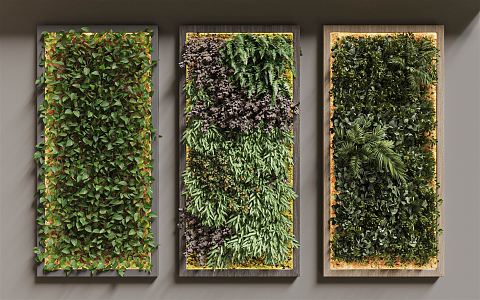 Modern Plant Wall Green Plant Wall Landscape Green Plant Wall Hanging Decoration Vertical Green Wall Decoration Plant Painting Landscape Green Plant Wall 3d model