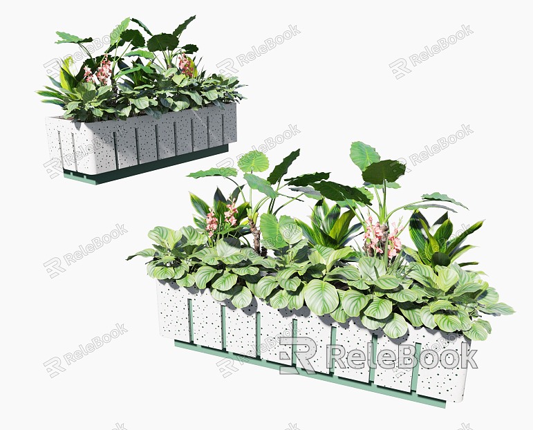 Flower box plant potted mobile flower box flowers and plants combination green plant flower box model