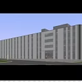 Modern Industrial Factory Building Exterior With Multi Storey Structure And Landscaping