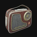 Vintage Wilderness Radio Speaker With Red Beige Grid Front And Dial Knob