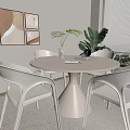 Dining table and chair 3d model