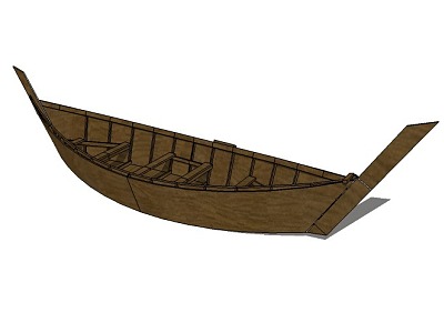 Chinese Style Wooden Boat Cruise Boat Canoe model