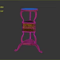 Traditional Wooden Tiered Garden Accent Stand with Curved Legs and Round Top