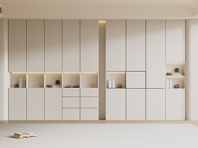 Cream Style Wardrobe Modern Wardrobe Bedroom Wardrobe Cloakroom Wardrobe Finished Wardrobe model