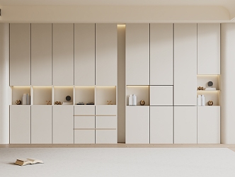 Cream Style Wardrobe Modern Wardrobe Bedroom Wardrobe Cloakroom Wardrobe Finished Wardrobe 3d model