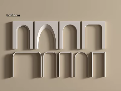 Quiet Modern Door Set Quiet Wind Tunnel Dumb Arched Hole Round Hole 3d model